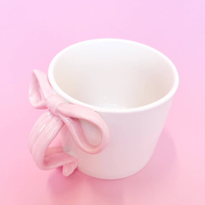 Pink Bow Ceramic Mug Bonjour Fete Party Supplies Drinkware & Bar