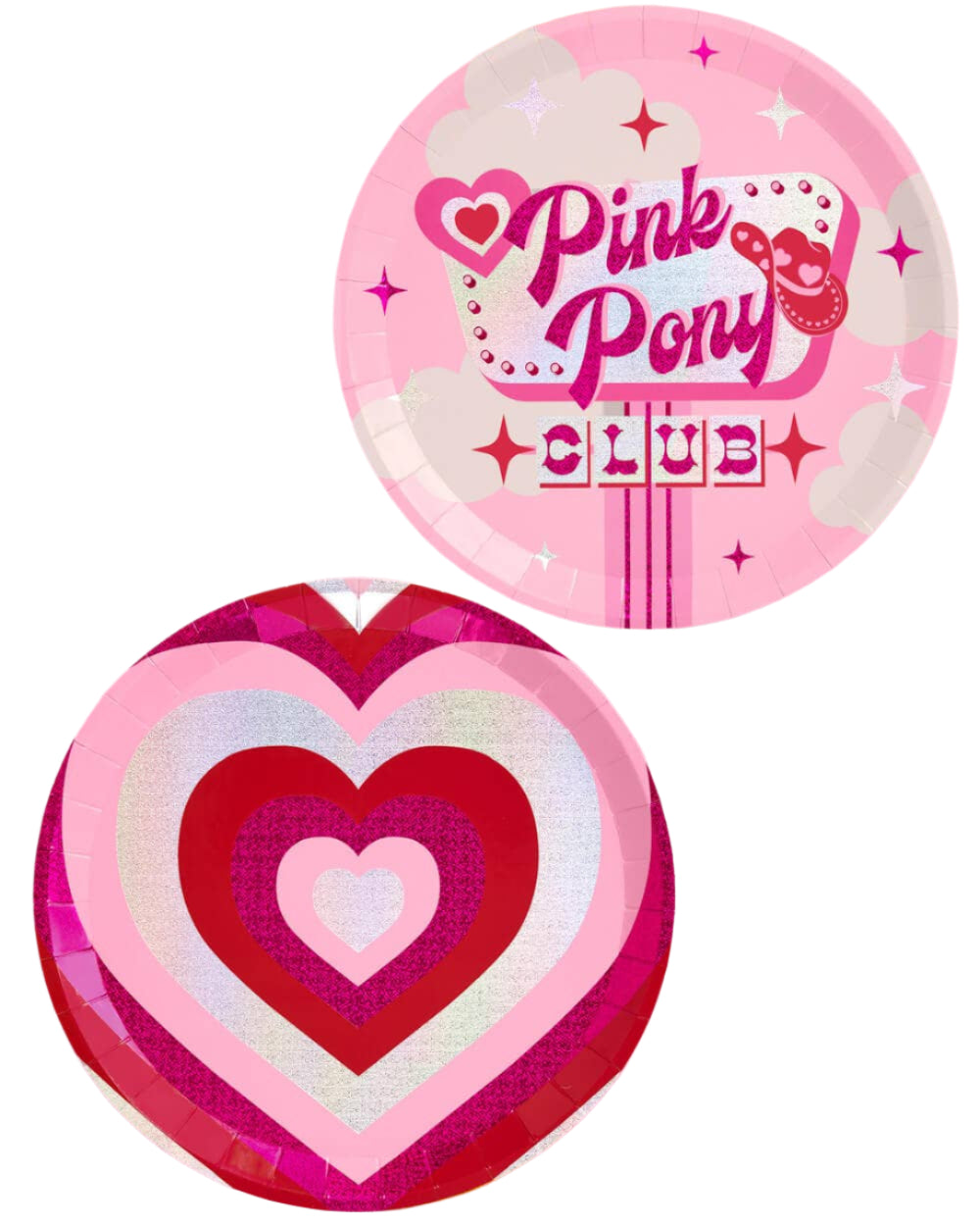 PINK PONY CLUB PAPER PLATES xo, Fetti Plates PINK PONY CLUB PAPER PLATES Bonjour Fete - Party Supplies