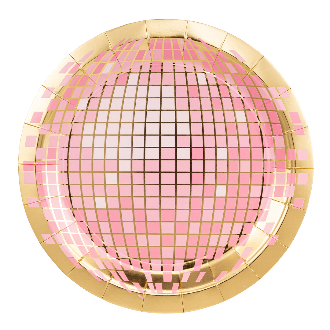 Pink Disco Ball Paper Plates Bonjour Fete Party Supplies Disco Party
