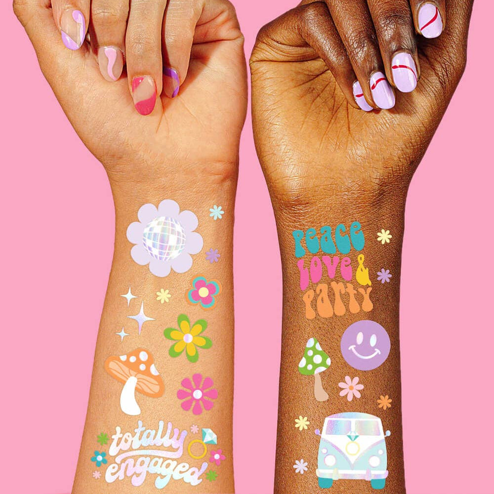 Bachelorette Party Temporary Tattoos, Bridal Shower Decor xo, Fetti Bachelorette Party Temporary Tattoos, Bridal Shower Decor Bonjour Fete - Party Supplies