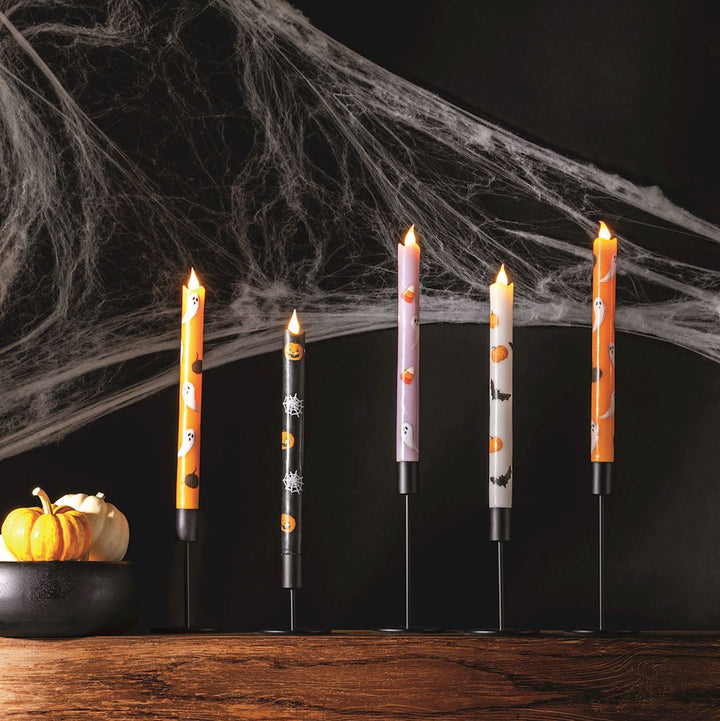 HALLOWEEN LED TAPER CANDLE Mud Pie Halloween Home Decor HALLOWEEN LED TAPER CANDLE Bonjour Fete - Party Supplies