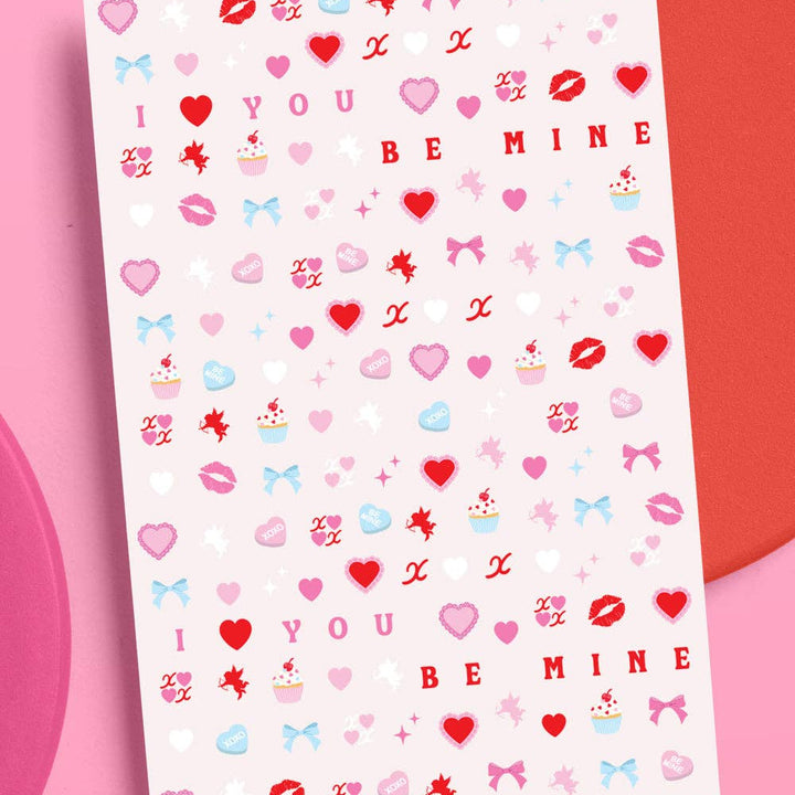 Be Mine Nail Stickers - 164 stickers xo, Fetti Be Mine Nail Stickers - 164 stickers Bonjour Fete - Party Supplies