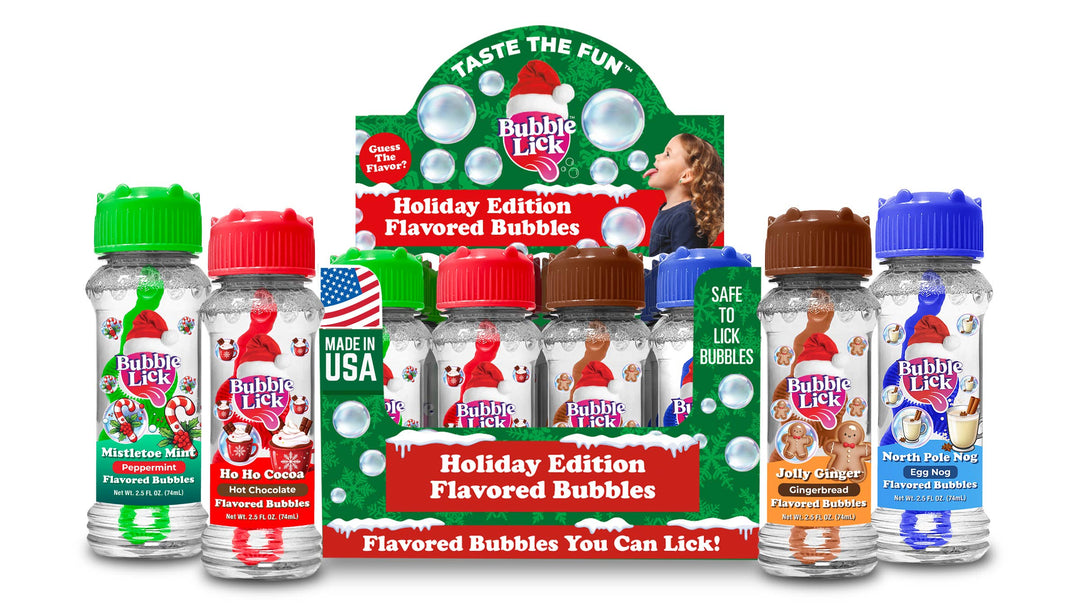 BubbleLick Holiday Edition Flavored Bubbles, Christmas Toysmith BubbleLick Holiday Edition Flavored Bubbles, Christmas Bonjour Fete - Party Supplies