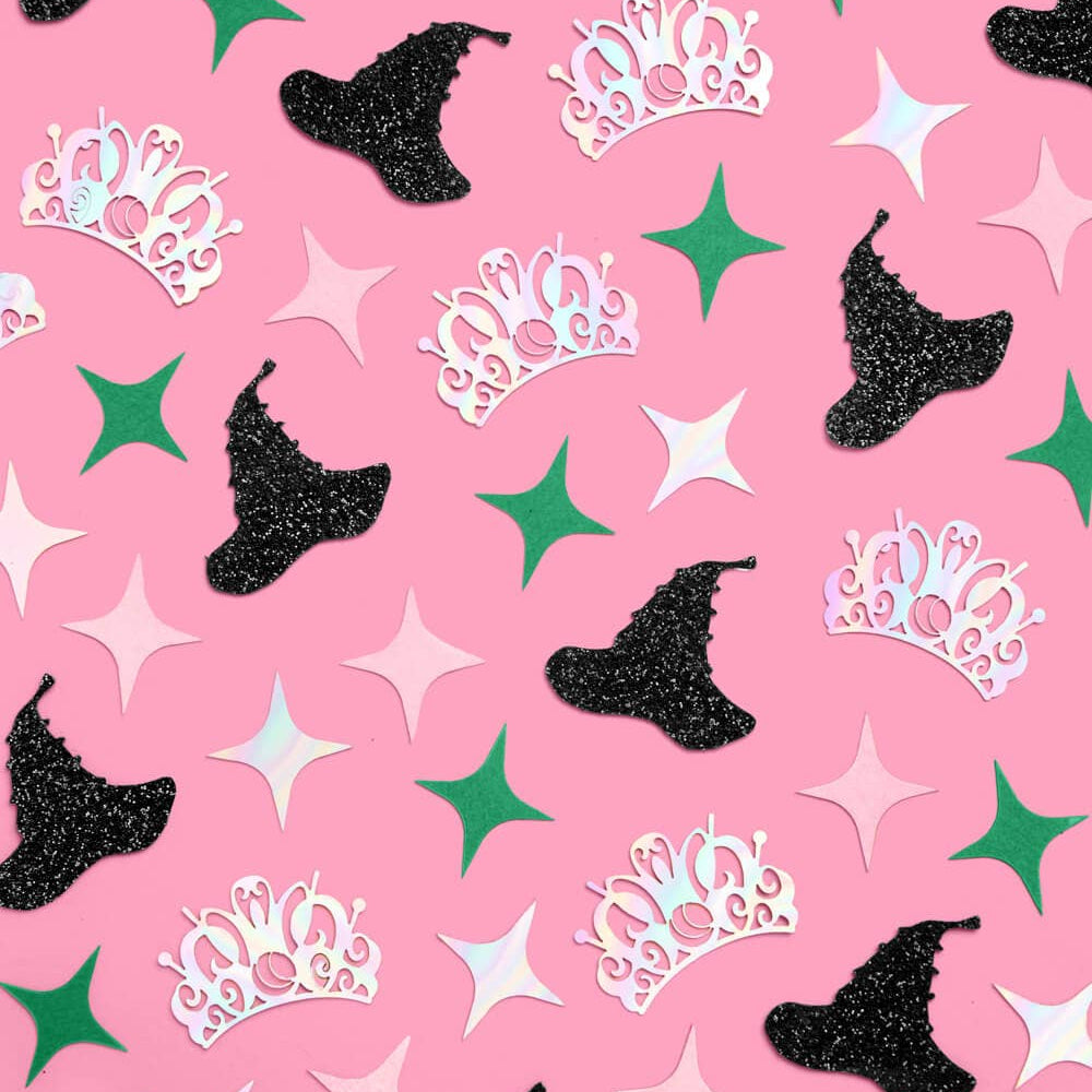Pink Goes Good w. Green Confetti - 200 pc confetti xo, Fetti Pink Goes Good w. Green Confetti - 200 pc confetti Bonjour Fete - Party Supplies