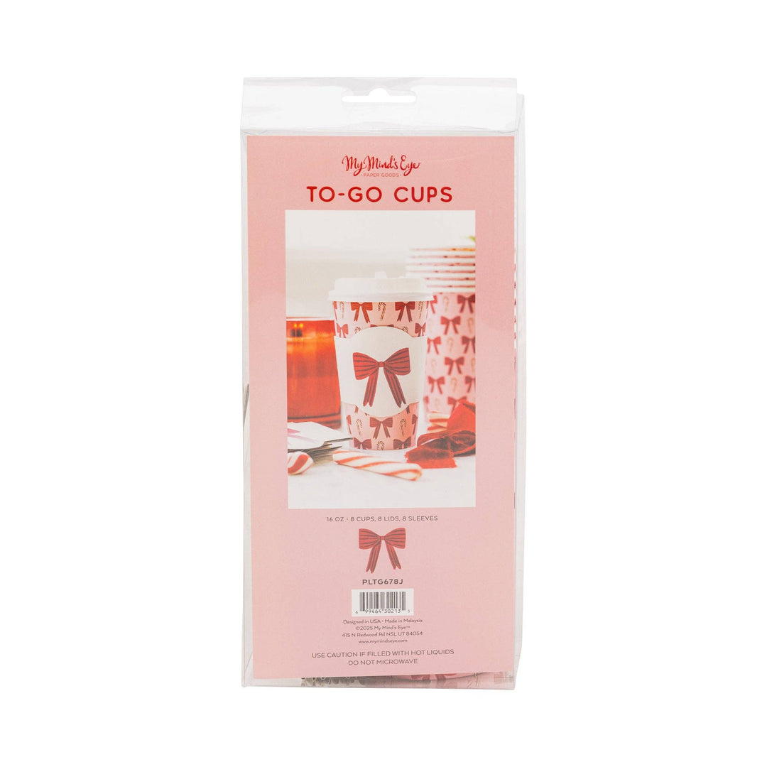PLTG678J - Bows and Canes To Go Cups My Mind’s Eye PLTG678J - Bows and Canes To Go Cups Bonjour Fete - Party Supplies