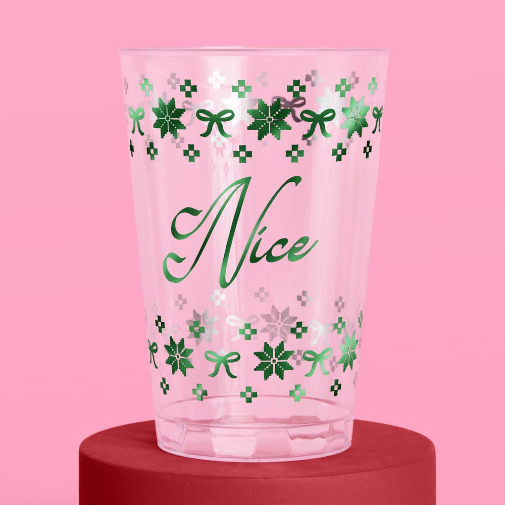 Naughty + Nice Cups - 30 plastic cups Christmas Xmas Party xo, Fetti Naughty + Nice Cups - 30 plastic cups Christmas Xmas Party Bonjour Fete - Party Supplies