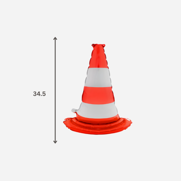 Red Traffic Cone Foil Balloon Partybarco Red Traffic Cone Foil Balloon Bonjour Fete - Party Supplies