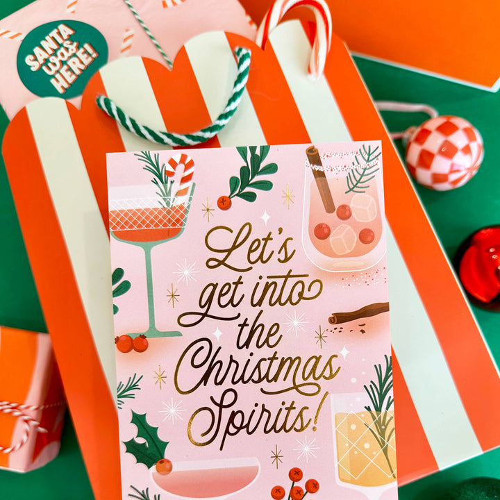 Holiday Stripe Scallop Gift Bag The Social Type Holiday Stripe Scallop Gift Bag Bonjour Fete - Party Supplies