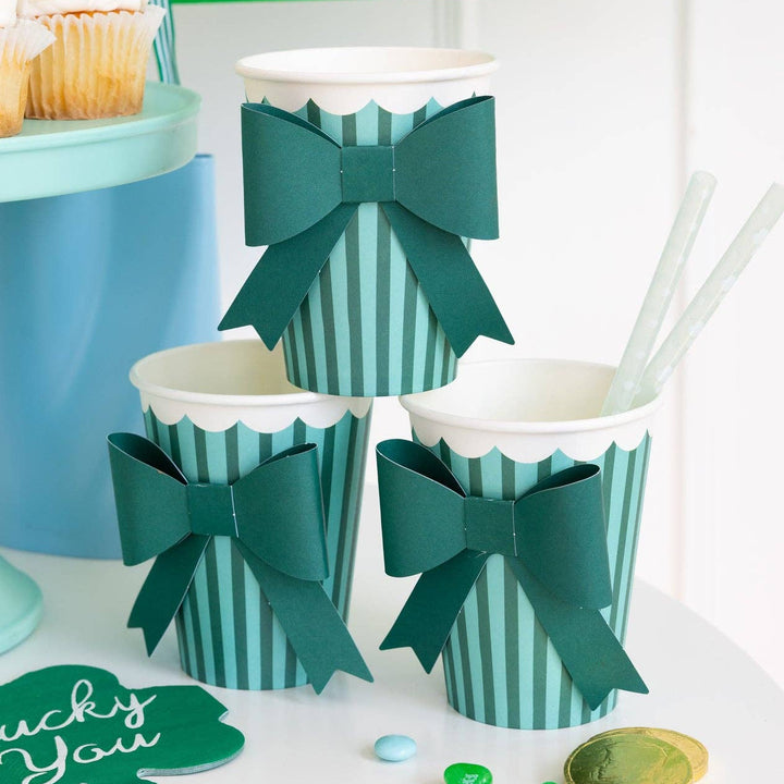SPD1210 - Green and Mint Bow Cup My Mind’s Eye SPD1210 - Green and Mint Bow Cup Bonjour Fete - Party Supplies