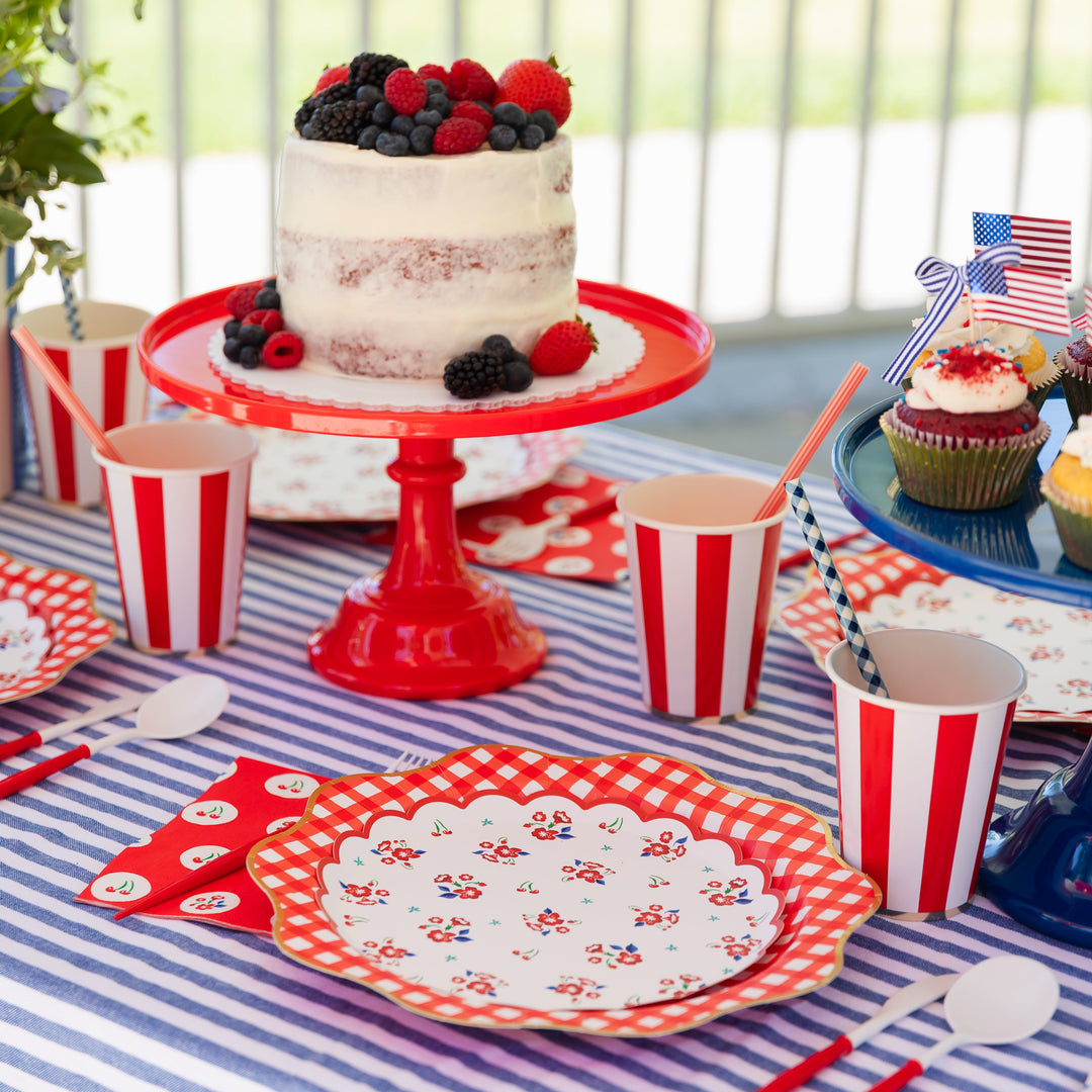Gingham Floral Patriotic Party with Betty Crocker- Bonjour Fete Party Supplies