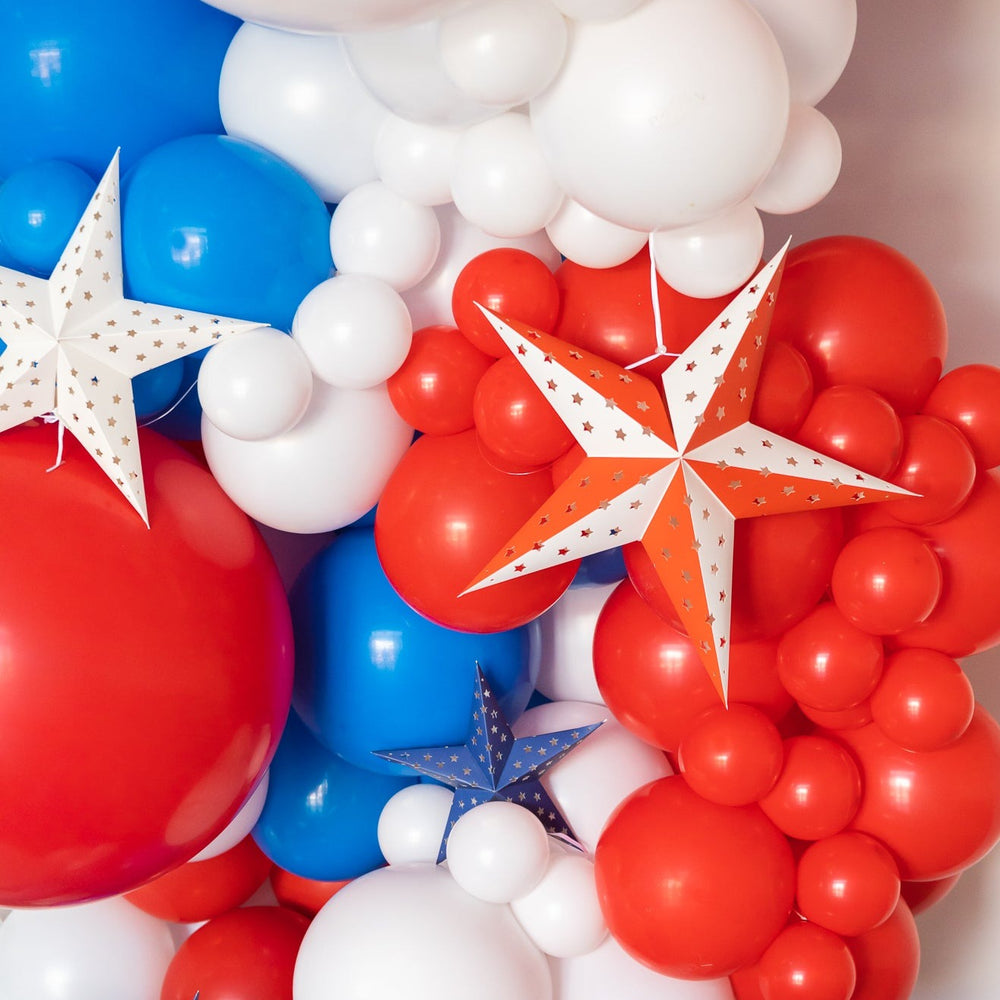 RED, WHITE & BLUE HANGING STARS My Mind’s Eye 0 Faire Bonjour Fete - Party Supplies
