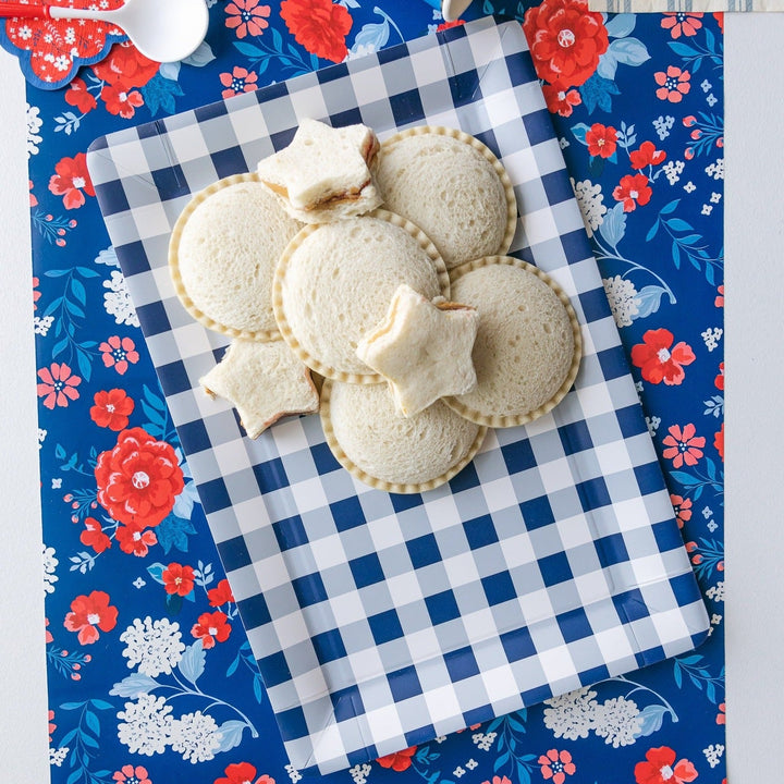 GINGHAM SERVING TRAYS Coterie Party Supplies Plates Bonjour Fete - Party Supplies