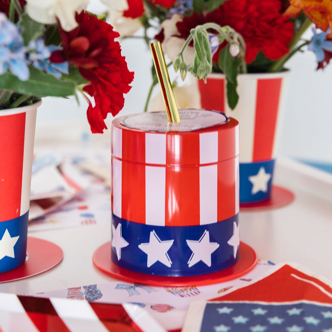 HATS OFF TO THE USA PARTY SIPPER Packed Party Bonjour Fete - Party Supplies