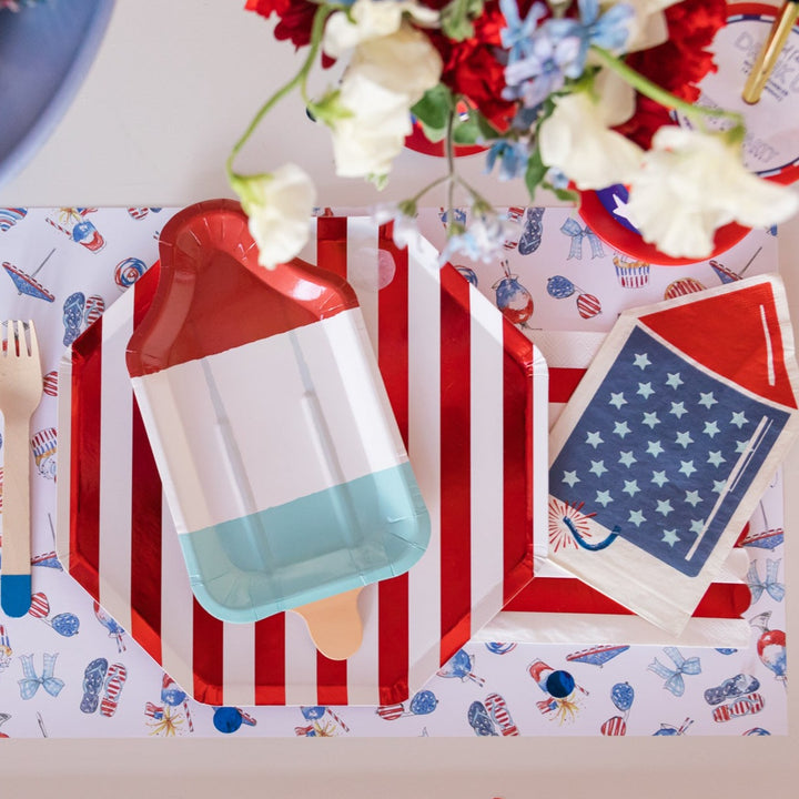RED STRIPE NAPKINS Meri Meri Napkins Bonjour Fete - Party Supplies