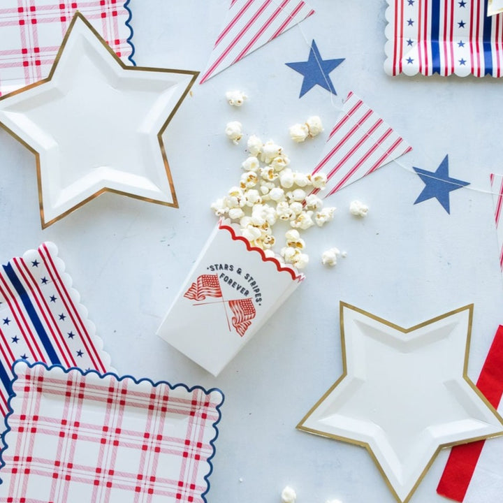 RED STRIPE & BLUE STAR TREAT BOXES My Mind’s Eye 0 Faire Bonjour Fete - Party Supplies