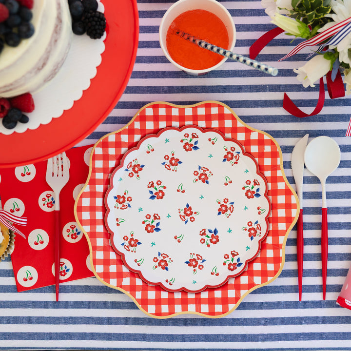 Gingham Floral Patriotic Party with Betty Crocker- Bonjour Fete Party Supplies