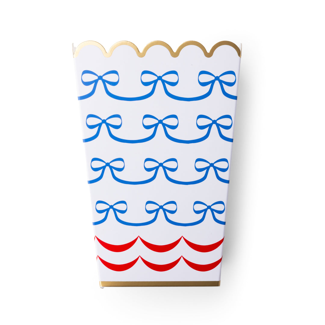 4TH OF JULY BOW FLAG POPCORN BOXES Bonjour Fete Favor Bags & Boxes 4TH OF JULY BOW FLAG POPCORN BOXES Bonjour Fete - Party Supplies