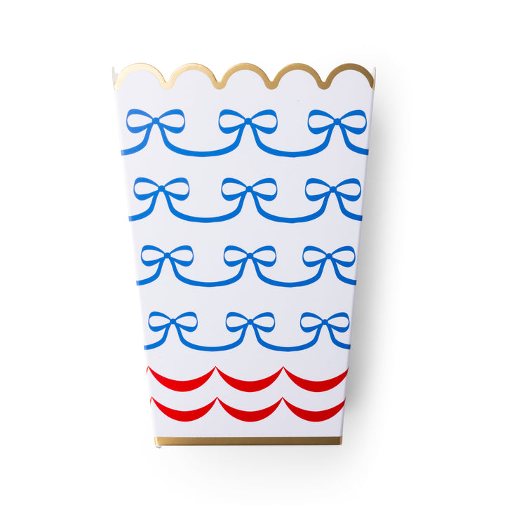 4TH OF JULY BOW FLAG POPCORN BOXES Bonjour Fete Favor Bags & Boxes 4TH OF JULY BOW FLAG POPCORN BOXES Bonjour Fete - Party Supplies