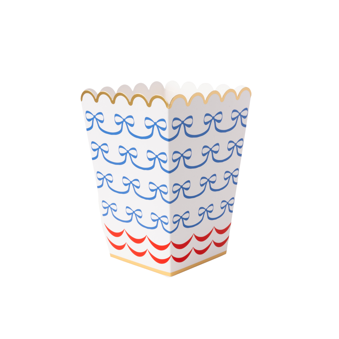 4TH OF JULY BOW FLAG POPCORN BOXES Bonjour Fete Favor Bags & Boxes 4TH OF JULY BOW FLAG POPCORN BOXES Bonjour Fete - Party Supplies