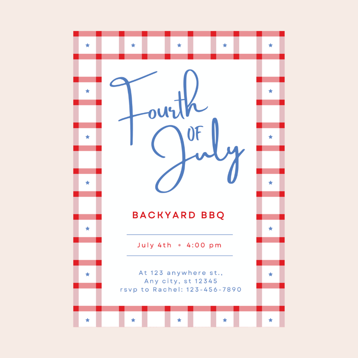 4TH OF JULY GINGHAM DIGITAL PARTY INVITATION DOWNLOAD Bonjour Fête 4TH OF JULY GINGHAM DIGITAL PARTY INVITATION DOWNLOAD Bonjour Fete - Party Supplies