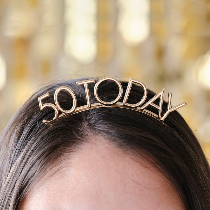 50 TODAY MILESTONE BIRTHDAY HEADBAND Ginger Ray UK Bonjour Fete - Party Supplies