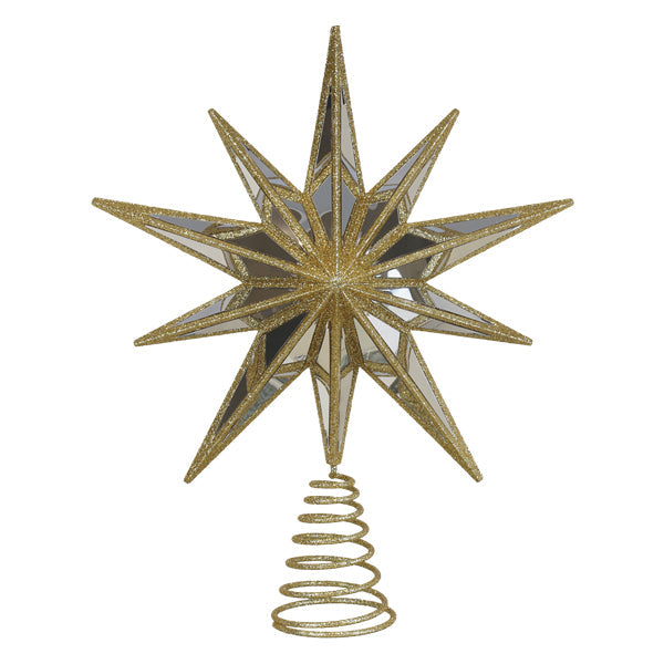 12" Gold Double-Sided Mirrored Star Tree Topper Old World Christmas 12 / 50032 12" Gold Double-Sided Mirrored Star Tree Topper Bonjour Fete - Party Supplies