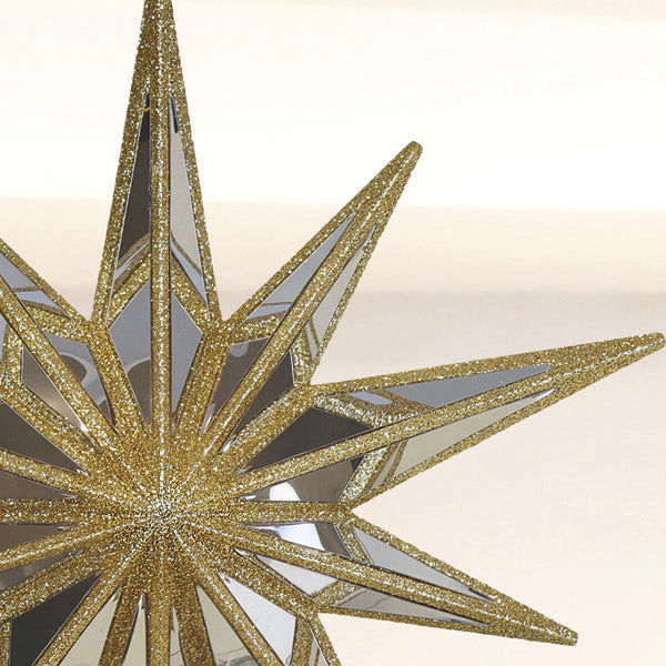 12" Gold Double-Sided Mirrored Star Tree Topper Old World Christmas 12 / 50032 12" Gold Double-Sided Mirrored Star Tree Topper Bonjour Fete - Party Supplies