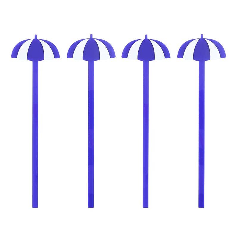 Acrylic Stir Sticks - Beach Umbrella - Set of 4: 7" l Slant Collections by Creative Brands Acrylic Stir Sticks - Beach Umbrella - Set of 4: 7" l Bonjour Fete - Party Supplies