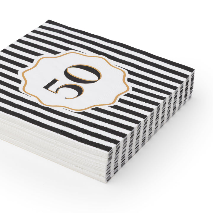 50TH BIRTHDAY COCKTAIL NAPKINS Bonjour Fete Napkins 50TH BIRTHDAY COCKTAIL NAPKINS Bonjour Fete - Party Supplies