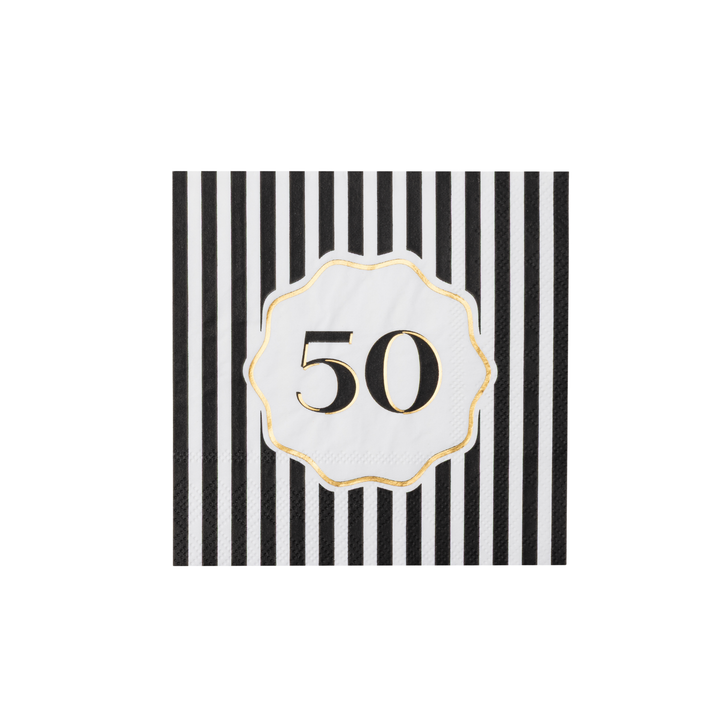 50TH BIRTHDAY COCKTAIL NAPKINS Bonjour Fete Napkins 50TH BIRTHDAY COCKTAIL NAPKINS Bonjour Fete - Party Supplies