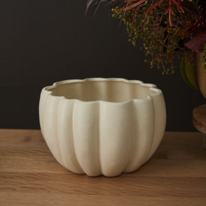 White Ceramic Pumpkin Pot