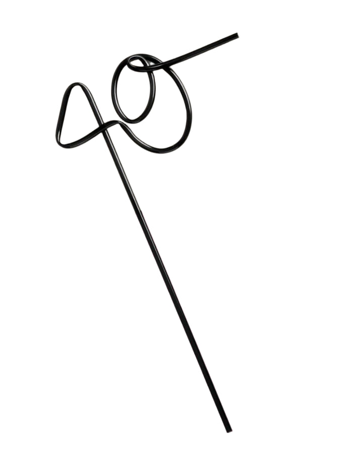 40 XL Straw - matte black straw xo, Fetti 40 XL Straw - matte black straw Bonjour Fete - Party Supplies