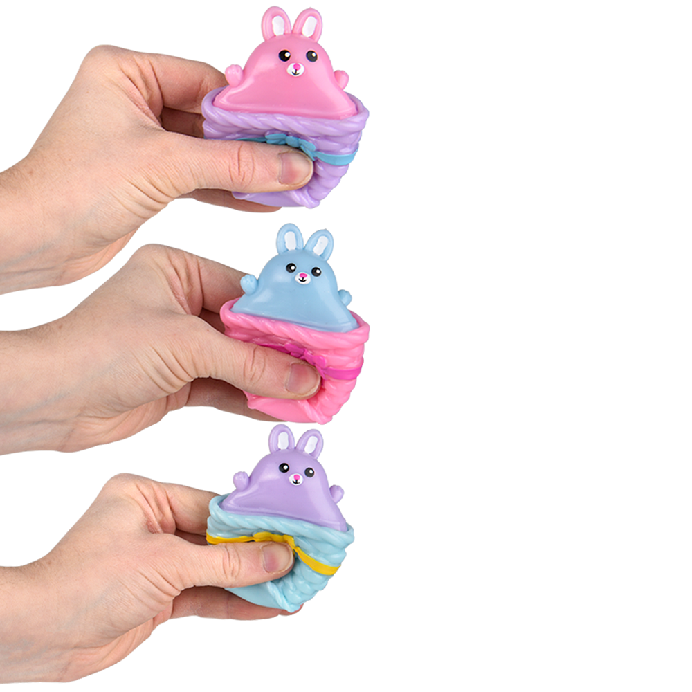 SQUEEZY POP UP BUNNY IN EASTER BASKET 3"   12/DISP The Toy Network SQUEEZY POP UP BUNNY IN EASTER BASKET 3"   12/DISP Bonjour Fete - Party Supplies