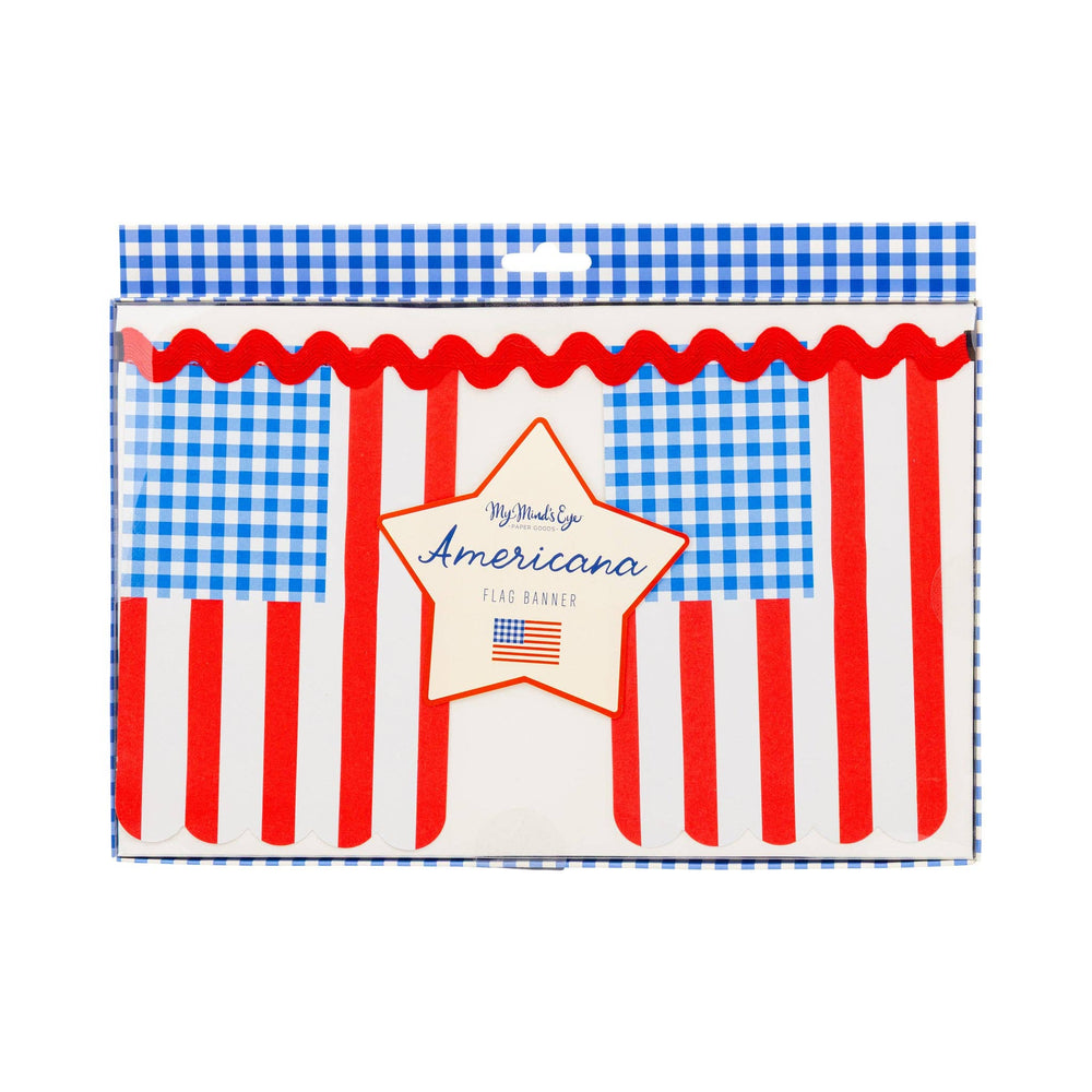 FLA1202 - Gingham Flag Banner My Mind’s Eye FLA1202 - Gingham Flag Banner Bonjour Fete - Party Supplies