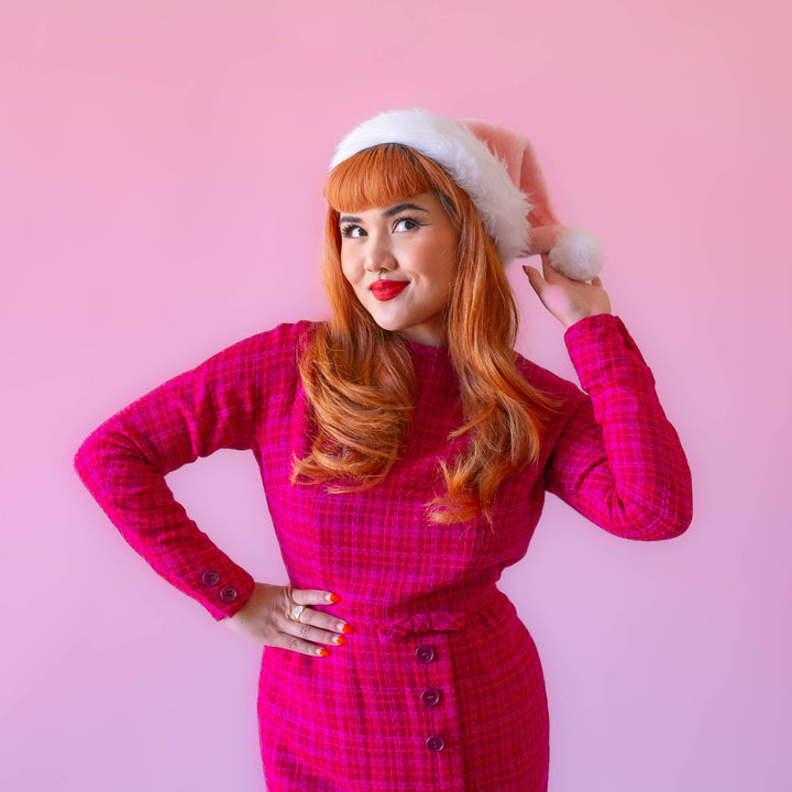 Luxe Santa Hat - Pink Sunshine Studios Bonjour Fete - Party Supplies