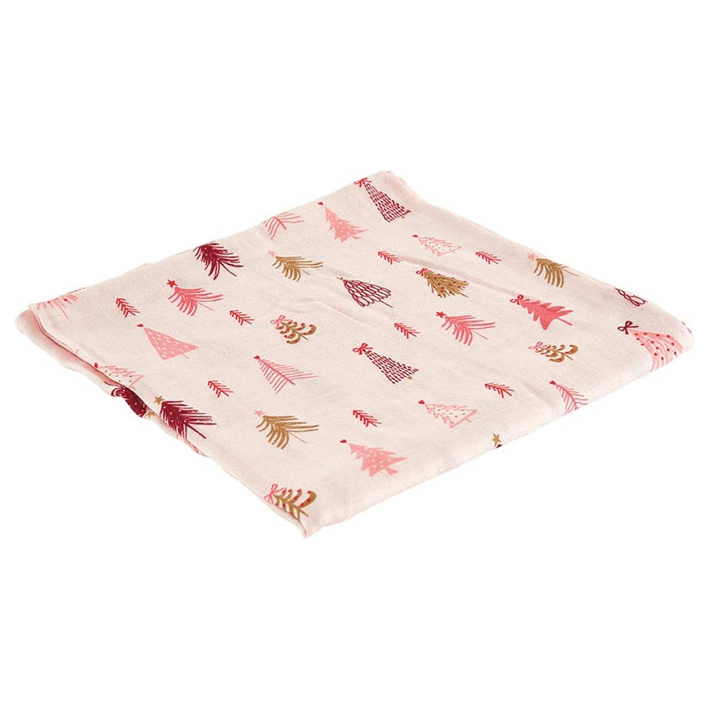 PINK TREE PLUSH RATTLE AND SWADDLE BLANKET SET Stephan Baby by Creative Brands Baby PINK TREE PLUSH RATTLE AND SWADDLE BLANKET SET Bonjour Fete - Party Supplies