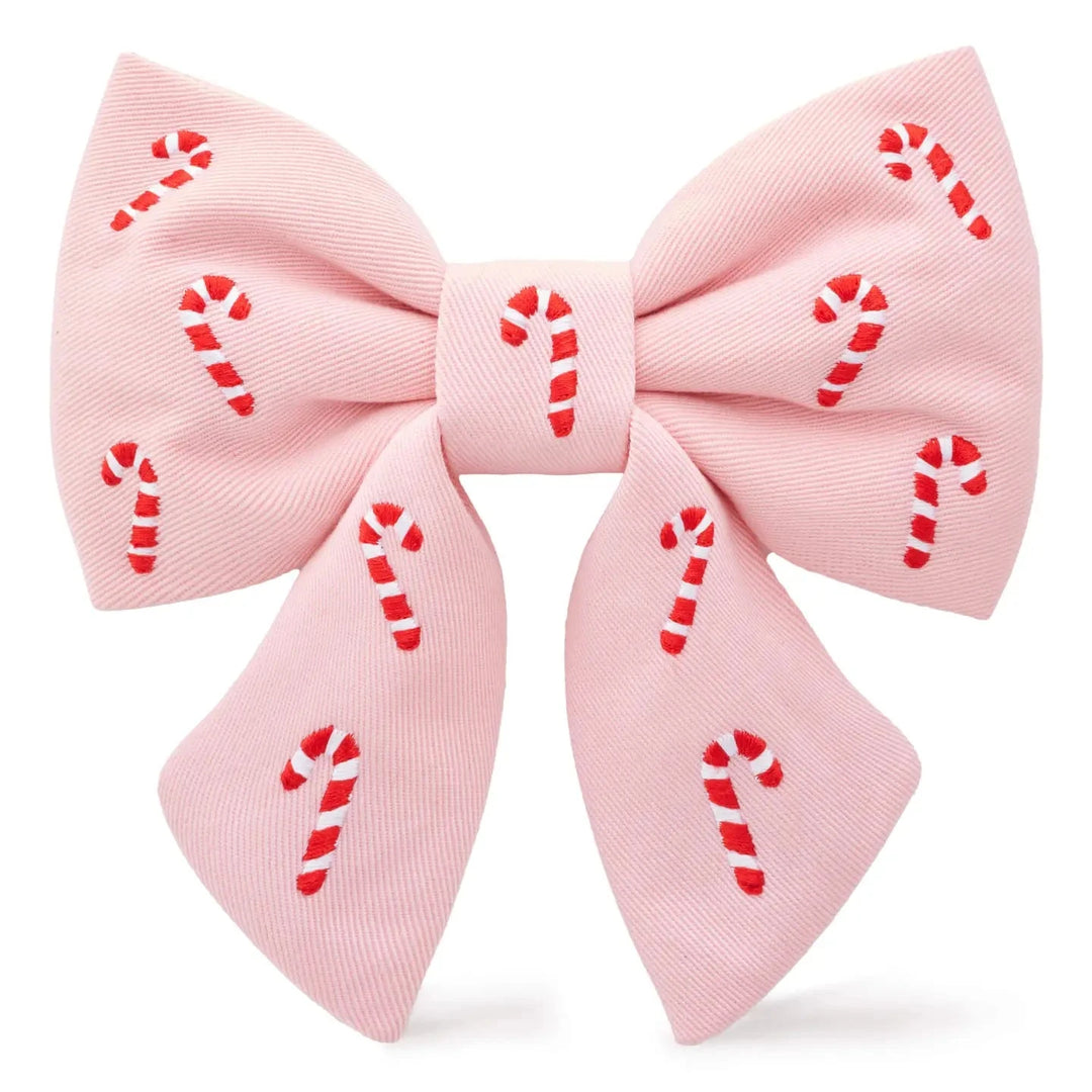 PINK CANDY CANE LADY DOG BOW The Foggy Dog Holiday Pet PINK CANDY CANE LADY DOG BOW Bonjour Fete - Party Supplies