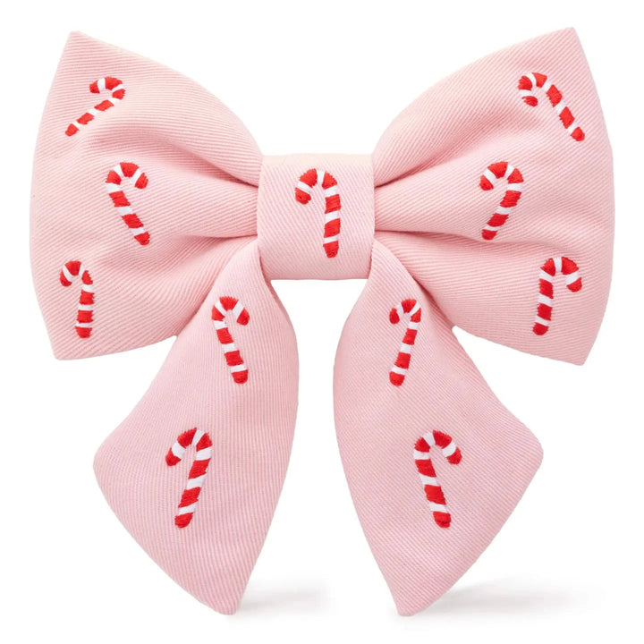 PINK CANDY CANE LADY DOG BOW The Foggy Dog Holiday Pet PINK CANDY CANE LADY DOG BOW Bonjour Fete - Party Supplies