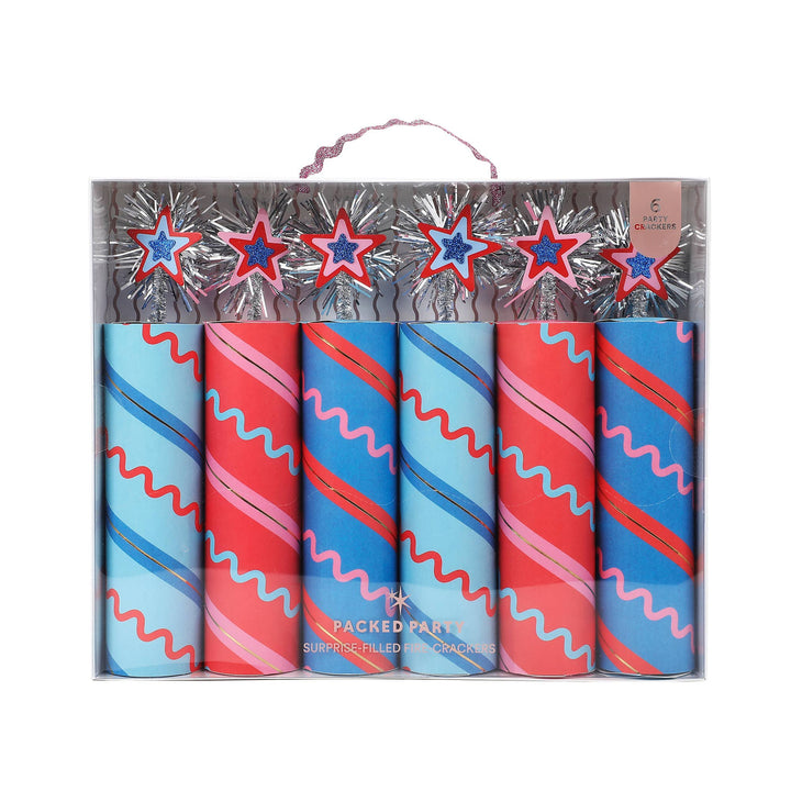 Star-Spangled Surprise Firecracker Crackers Packed Party Star-Spangled Surprise Firecracker Crackers Bonjour Fete - Party Supplies