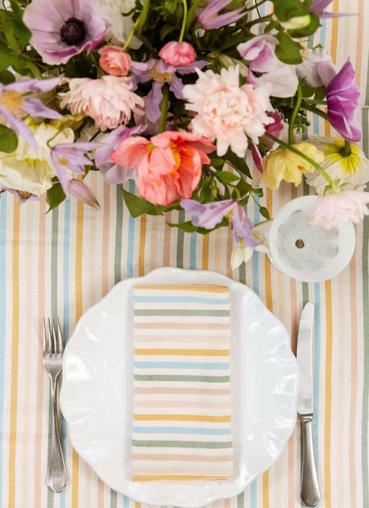 MULTI STRIPE - Spring Pastel Napkins Heather Taylor Home simple MULTI STRIPE - Spring Pastel Napkins Bonjour Fete - Party Supplies