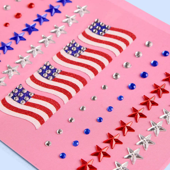 Americana Gem Set - 80 adhesive face gems, 4th of July, USA xo, Fetti Americana Gem Set - 80 adhesive face gems, 4th of July, USA Bonjour Fete - Party Supplies