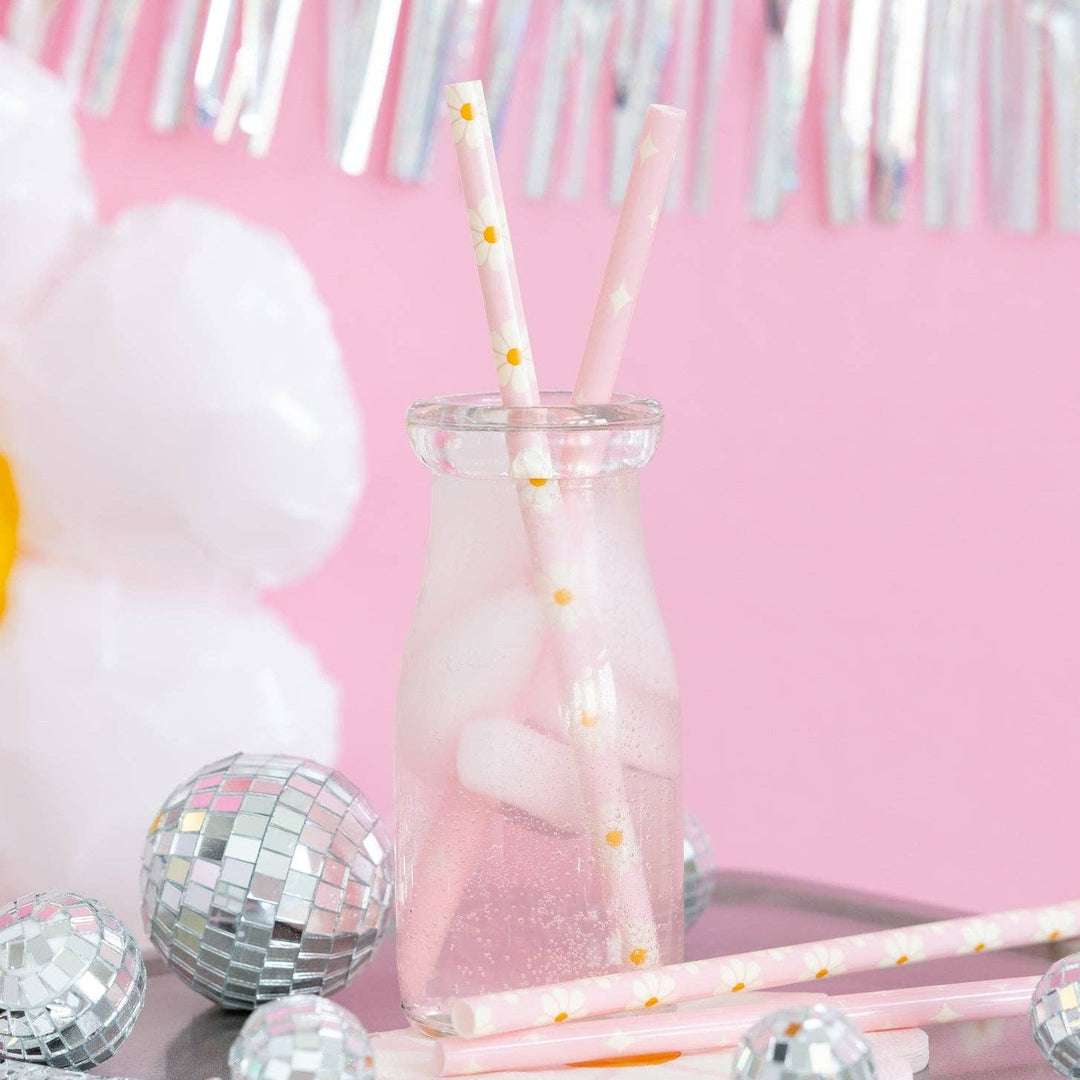 DISCO DAISY REUSABLE STRAWS My Mind’s Eye Party Straws DISCO DAISY REUSABLE STRAWS Bonjour Fete - Party Supplies