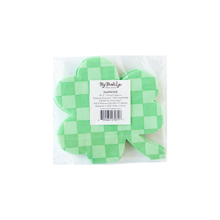 Checkered Shamrock Paper Napkins Bonjour Fete Party Supplies St. Patrick's Day