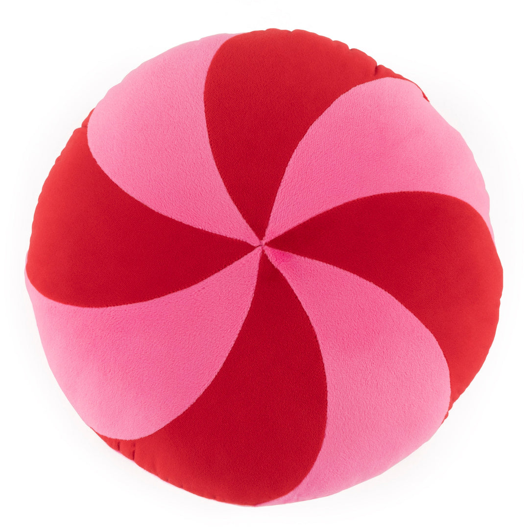 Shiraleah Peppermint Candy Pillow, Pink Shiraleah Retail Décor Shiraleah Peppermint Candy Pillow, Pink Bonjour Fete - Party Supplies