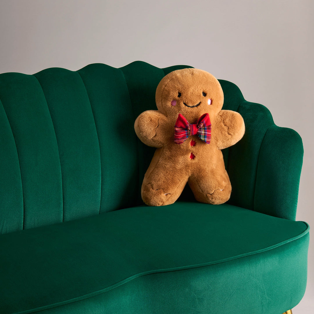 Shiraleah Gingerbread Man Pillow, Brown Shiraleah Retail Décor Shiraleah Gingerbread Man Pillow, Brown Bonjour Fete - Party Supplies