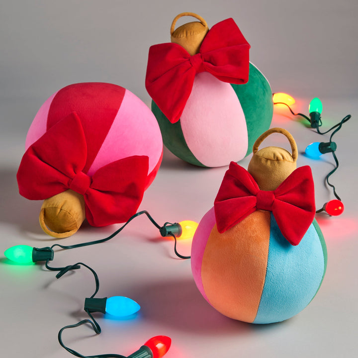 Shiraleah Assorted Set of 3 Festive Bauble Pillows, Multi Shiraleah Retail Décor Shiraleah Assorted Set of 3 Festive Bauble Pillows, Multi Bonjour Fete - Party Supplies