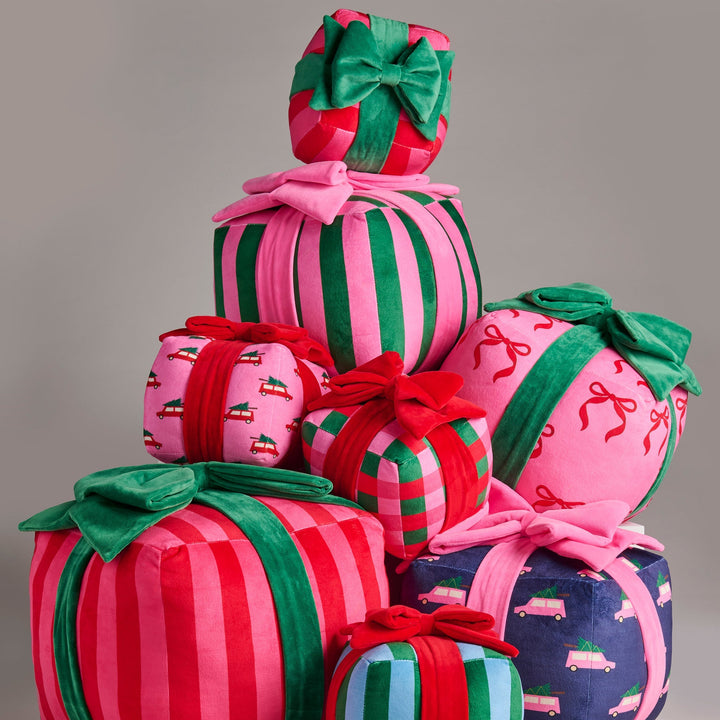 Shiraleah Assorted Set of 8 Patterns Gift Box Pillows, Multi Shiraleah Retail Décor Shiraleah Assorted Set of 8 Patterns Gift Box Pillows, Multi Bonjour Fete - Party Supplies