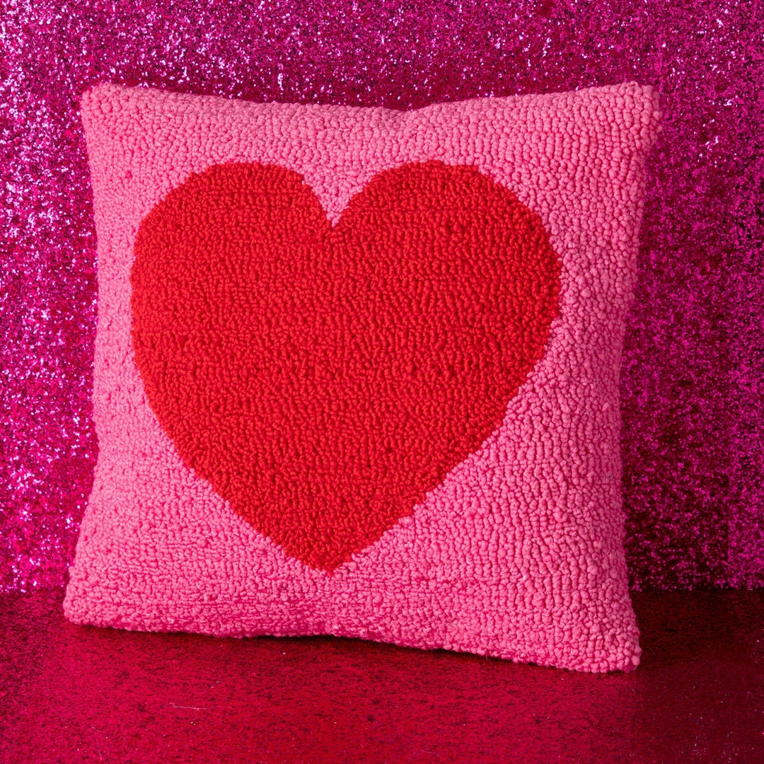 Shiraleah Heart Pillow, Pink Shiraleah Retail Décor Shiraleah Heart Pillow, Pink Bonjour Fete - Party Supplies