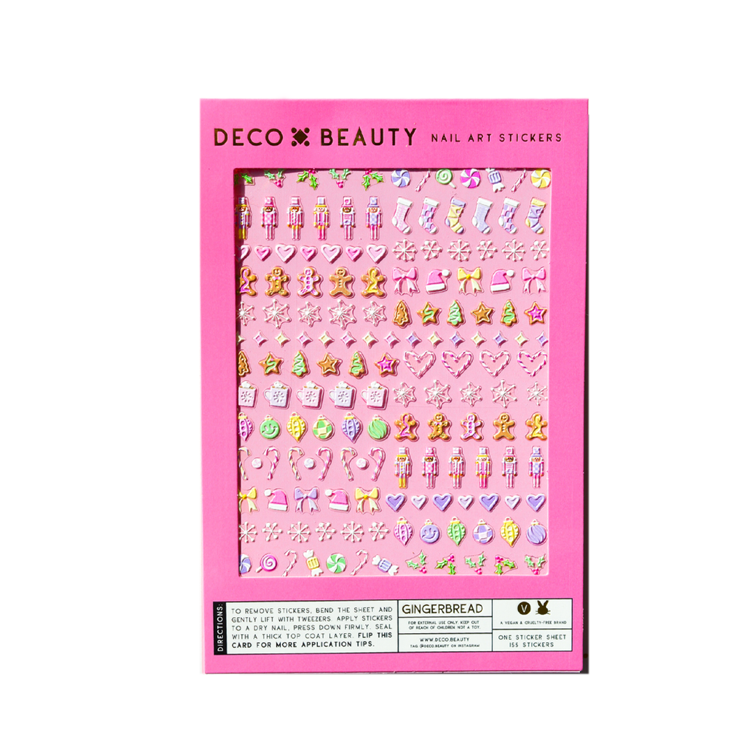 Gingerbread Holiday Nail Art Stickers Bonjour Fete Party Supplies Gifts For Girls
