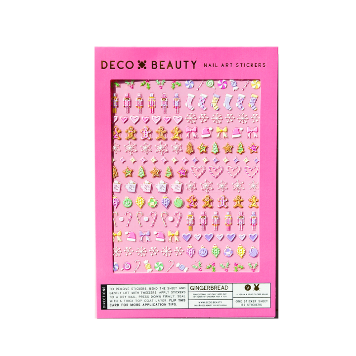 Gingerbread Holiday Nail Art Stickers Bonjour Fete Party Supplies Gifts For Girls